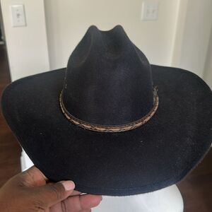 Lone Star Black Unisex Western Cowboy Hat M
